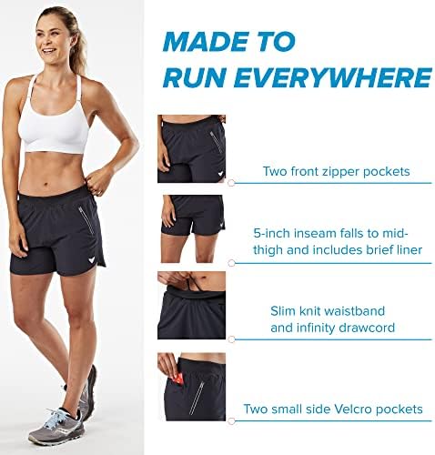 Korsa חבק 5 מכנסיים אתלטים 2.0 לנשים עם כיסים | משקל קל, פיתול לחות ומונע קצר | לריצה, יוגה, חדר